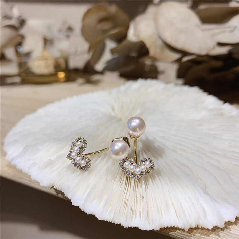 Pearl&heart stone pierce/M-174